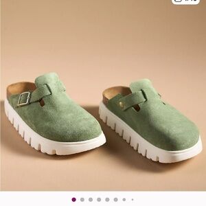 Birkenstock Papillio Sage Suede Clogs